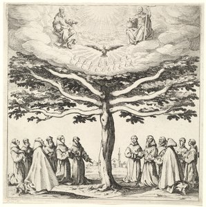 The Holy Trinity in the Tree of Life, Adored by Franciscans by Jacques Callot