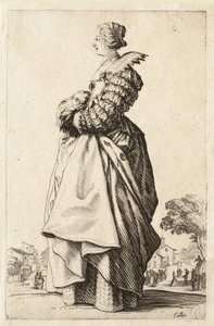 The Lady in Profile with Her Hands in Her Muff by Jacques Callot