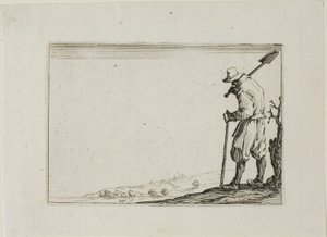 The Peasant Carrying His Shovel on His Shoulder, from The Caprices by Jacques Callot