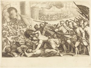 The Troops Forcing the Gate of a Town by Jacques Callot