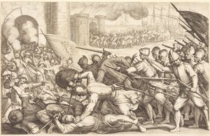 The Troops Forcing the Gate of a Town by Jacques Callot