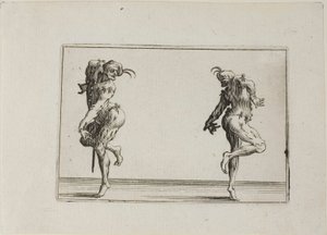 The Two Pantaloons Turning Their Back, from The Caprices by Jacques Callot