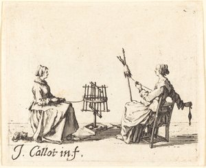The Winder and the Spinner, c. 1623 by Jacques Callot