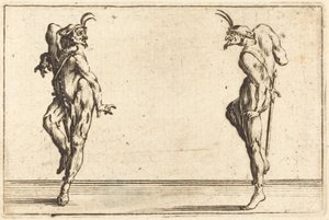 Two Pantaloons Dancing by Jacques Callot