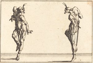 Two Pantaloons Dancing by Jacques Callot