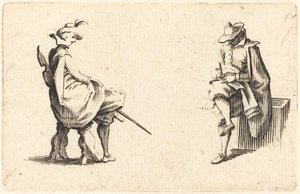 Two Seated Figures by Jacques Callot