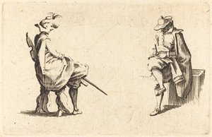 Two Seated Figures by Jacques Callot
