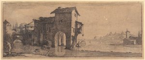 Watermill, Sheet 3 of the Series "The Four Landscapes" by Jacques Callot