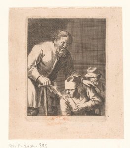 Figure with Pipe Sitting Between Man and Child by Jacques Dassonville (attributed to)