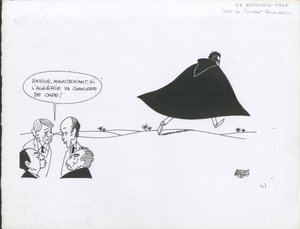 Le Figaro, Satirical in Black & White by Jacques Faizant