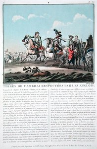 Territories of Cambrai are respected by the English, engraved by Jean Baptiste Morret by Jacques Francois Joseph (after) Swebach