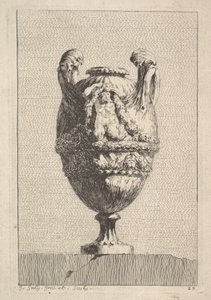 Vase with a Male Siren Holding up a Garland, from: Vases by Jacques Francois Joseph Saly