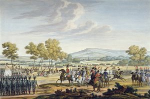 The Imperial Guard Manoeuvring in the Presence of the Two Emperors at Tilsit, 28 June 1807, engraved by Edme Bovinet by Jacques Francois Joseph Swebach