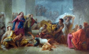 Christ expelling merchants from the Temple