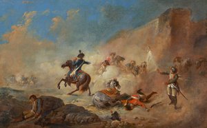 Combat of English and French Cavaliers by Jacques Gamelin