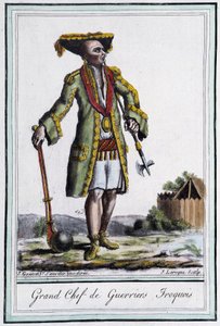 Grand Chief of Iroquois Warriors - in Encyclopedia of Travels by Grasset St Sauveur, Paris