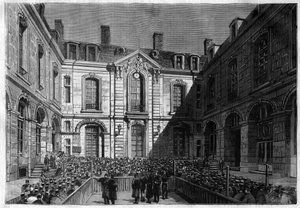 The Issue of Credit Foncier - The Court of Credit Foncier in Paris on a Day of Issue in 1883 (public subscription, based on the drawing by Jacques Guiaud) by Jacques Guiaud