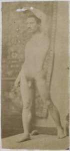 Study of a Male Nude Model, Standing Upright and Seen from the Front, in the Studio of Jacques de Lalaing by Jacques Lalaing (attributed to)