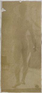 Study of a Male Nude Model, Standing and Seen from the Back, in the Studio of Jacques de Lalaing by Jacques Lalaing (attributed to)
