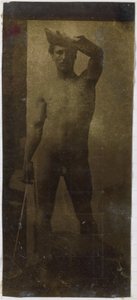 Study of a Male Nude Model, Standing Upright and Seen from the Front, in the Studio of Jacques de Lalaing by Jacques Lalaing (attributed to)