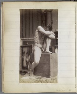 Study of a Seated Male Nude Model in the Studio of Jacques de Lalaing by Jacques Lalaing (attributed to)