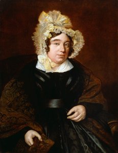 Portrait of Mrs. Edward Cross, seated half-length in a Dark Satin Dress with a Paisley Shawl