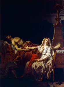 Andromache Mourning Over Body of Hector by Jacques Louis (studio of) David