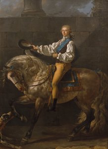Equestrian Portrait of Stanisław Kostka Potocki by Jacques Louis David