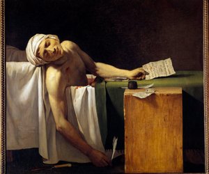 Jean Paul Marat murdered in his bathtub on 13/07/1793 by Jacques Louis David