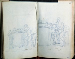 Study for portrait of Louis XVI and the dolphin by Jacques Louis David