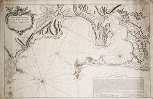 Hydrographic chart of the Bay of Cadiz by Jacques Nicolas Bellin