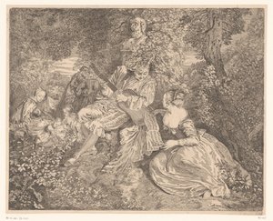 Elegant Company Making Music in a Garden