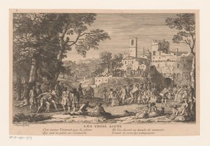 Landscape with Group of People Watching a Long Jump Competition by Jacques Rigaud