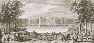 View of the Fountain of Neptune, Versailles by Jacques Rigaud