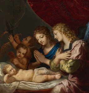 Angels Adoring the Sleeping Christ by Jacques Stella