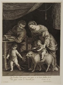 Holy Family with Saint John (engraved by Gilles Rousselet) by Jacques Stella