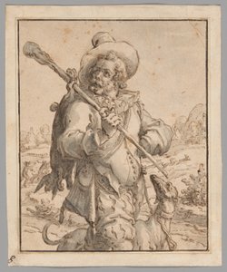 A Huntsman with a Dead Hare and a Dog (Study for "Terra") by Jacques de Gheyn II