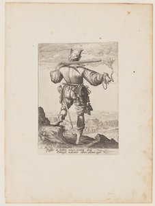 Helmetted Musketeer, from Officers and Soldiers of the Bodyguard of Emperor Rudolph II by Jacques de Gheyn II