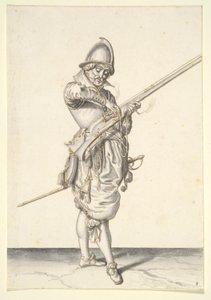 Soldier Preparing to Fire a Caliver by Jacques de Gheyn II