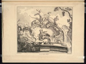 Design for a Cartouche with Crayfish (Horizontal) by Jacques de Lajoüe