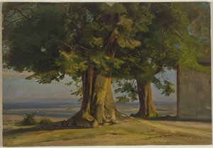 Old Trees and View of the Vast Plain by Jakob Becker