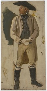 Farmer with Large Hat, White Jacket, and Boots by Jakob Becker