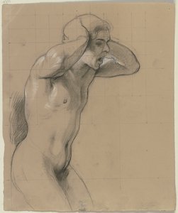 Frightened Woman from the Lightning-Struck Shepherd as Male Nude by Jakob Becker