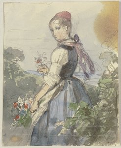 Farm Girl in the Garden by Jakob Becker