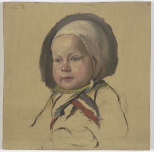 Small Child with White Bonnet by Jakob Becker