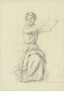 Kneeling Girl, Raising Her Arms by Jakob Becker