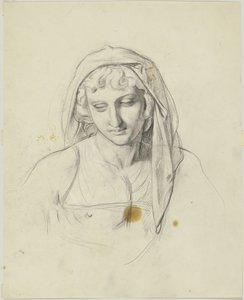 Female Head, Covered with a Cloth by Jakob Becker