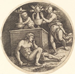 Youth Sleeping before an Altar by Jakob Binck