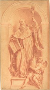 A Sculpture of Saint Benedict in a Niche by Jakob Frey