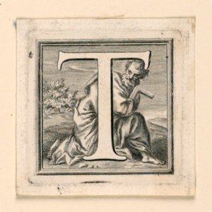 Decorated Capital Letter T by Jakob Frey